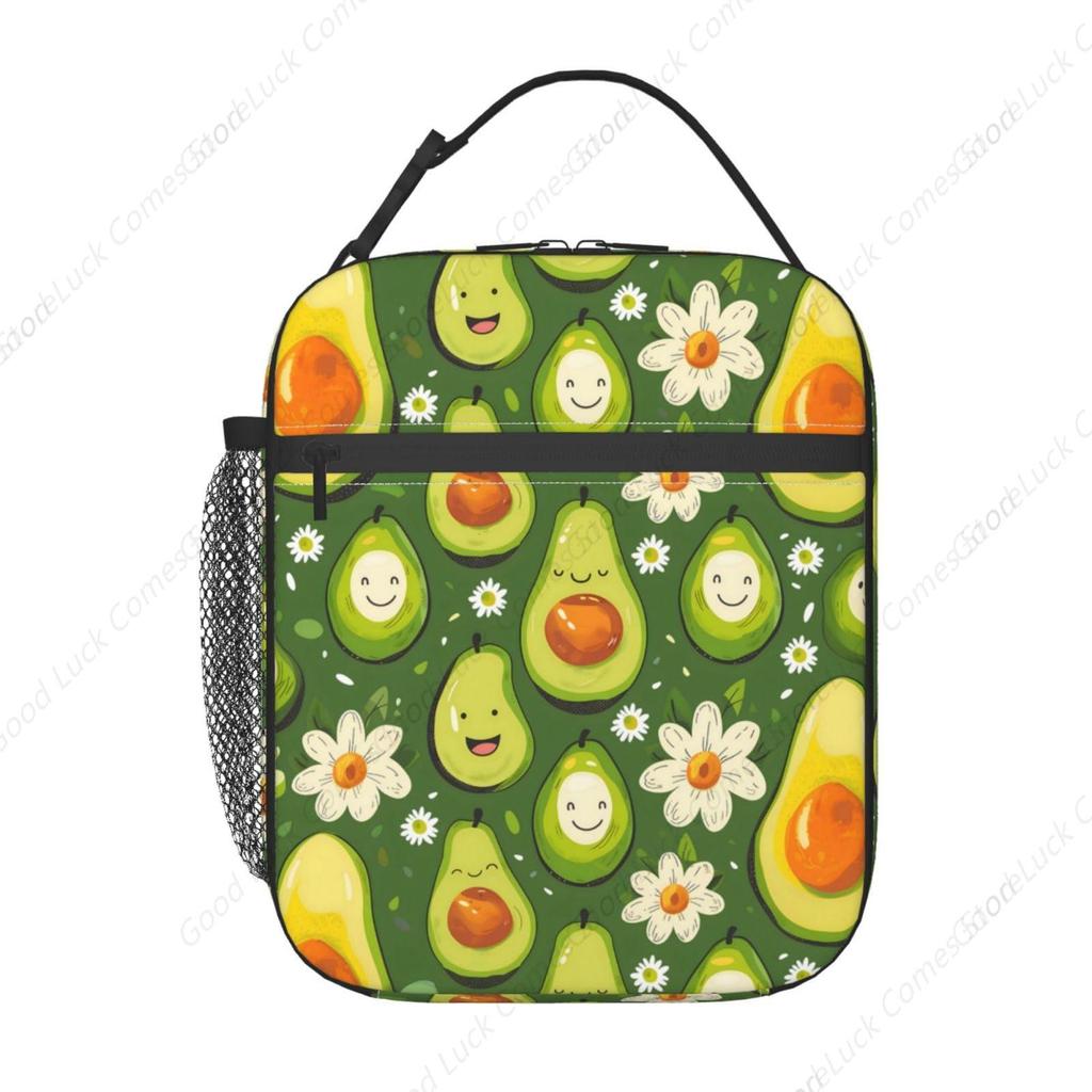 Insulated Lunch Box for Women Men, Avocado Theme Lunch Box Reusable Portable Lunch Bag Cooler Tote Waterproof Lunch Container
