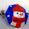 1pc Snowman Winter Automatic Folding Umbrella Portable Collapsible 8-Rib Umbrella for All Seasons, Casual Outdoor Accessory, B31