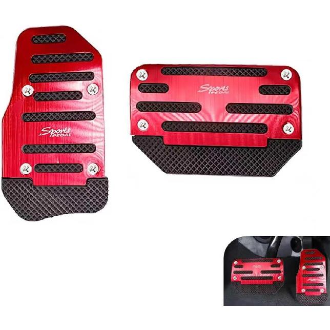 2 PCS Automatic Transmission Pedal Covers, Non-slip Car Pedal Covers, Alloy Gas and Brake Pedals Replacement Kit, Universal for Most Cars SUVs ATVs
