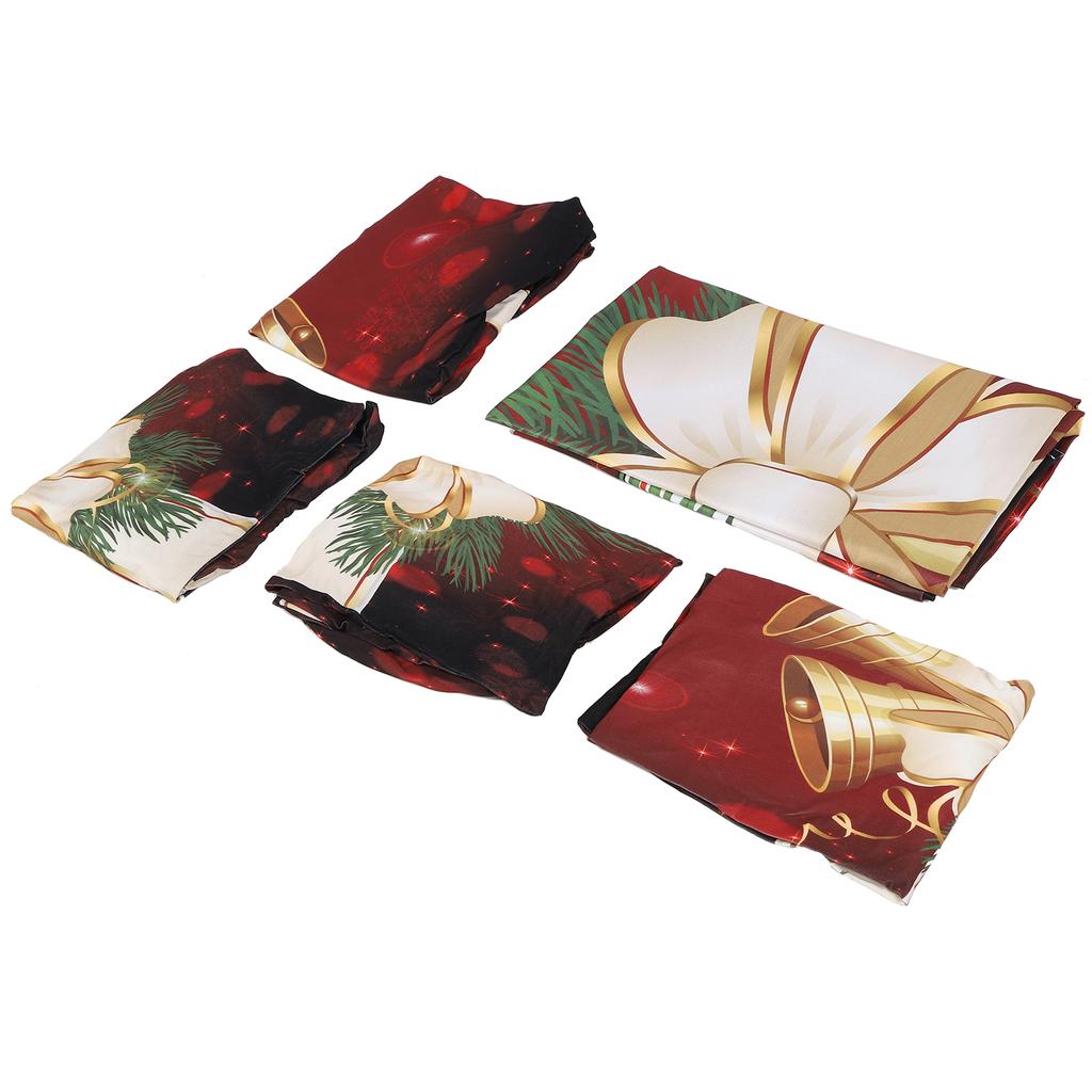Christmas Tablecloth Chair Covers Set for Home Kitchen Dining Room Festive DecorationBell Type