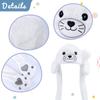 Seal Animal Ear Move Hat White Plush Bunny Ears Moving Jumping Up Toys Dress Up Funny Cosplay Party for Kids Christmas Gift
