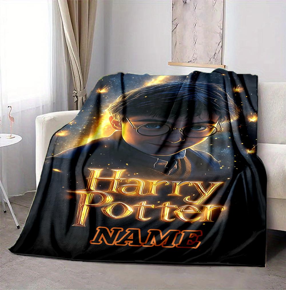 Custom Name Harry Potter Flannel Blanket Throw Blanket Soft Warm Sofa Bed Home Decor Unique Gift