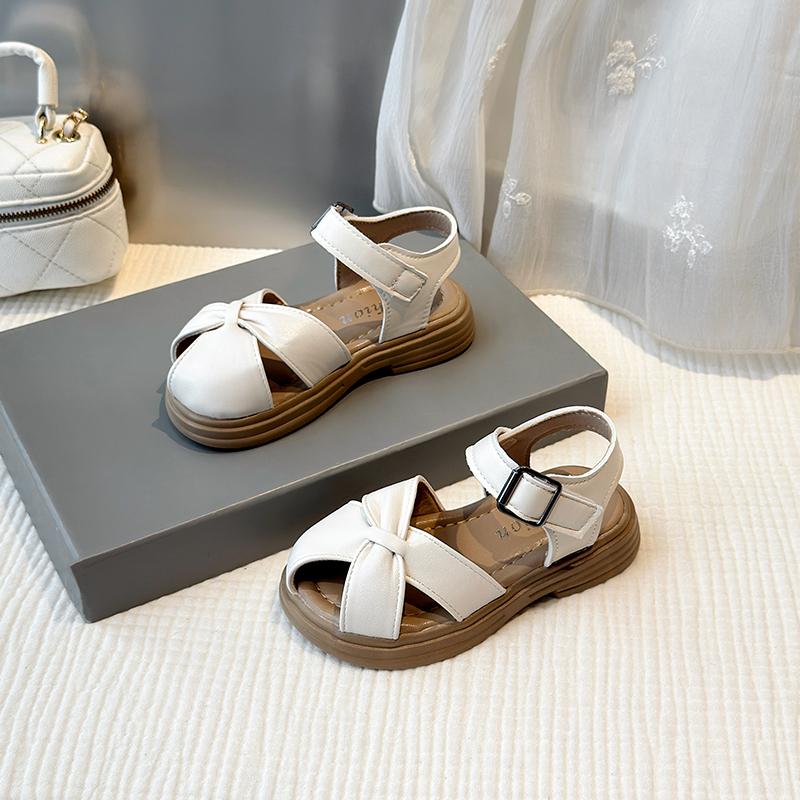 Kids Toes Capped Sandals for Girls 2025 Summer New Toddler Beach Shoes Non-slip Comfort Princess Girls School Party Sandals Ins