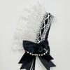 Ribbon Bow Ruffled Hairband Pearl Lolita Hair Clip Cute Lolita Lace Headband  Daily