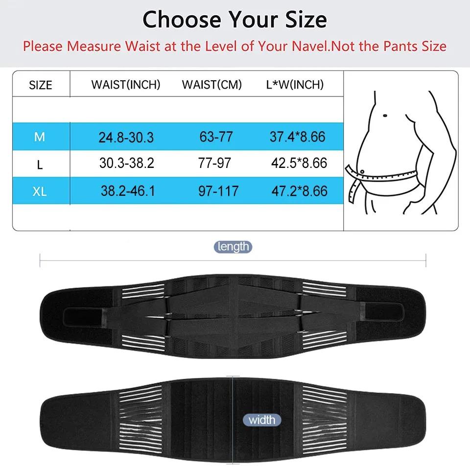Dutrieux Lower Back Brace With 6 Stays Anti-Skid Orthopedic Lumbar Support Breathable Waist Support Belt For Gym Pain Relief