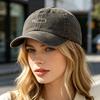 Low Battery Pattern Baseball Hat, Adjustable Back Buckle Retro Distressed Style Baseball Cap, Washed Cotton Fabric Outdoor Sunshade Cap