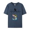 Clothing 2024 Newest Fisher Ekg Tshirts Pure Cotton Outdoor Tops Shirt for Men TShirt Group Printed TShirt
