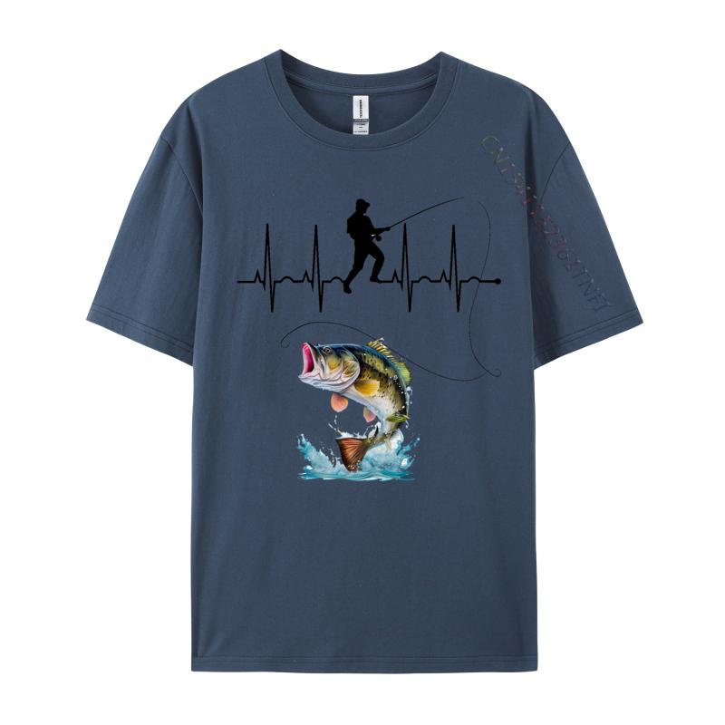 Clothing 2024 Newest Fisher Ekg Tshirts Pure Cotton Outdoor Tops Shirt for Men TShirt Group Printed TShirt