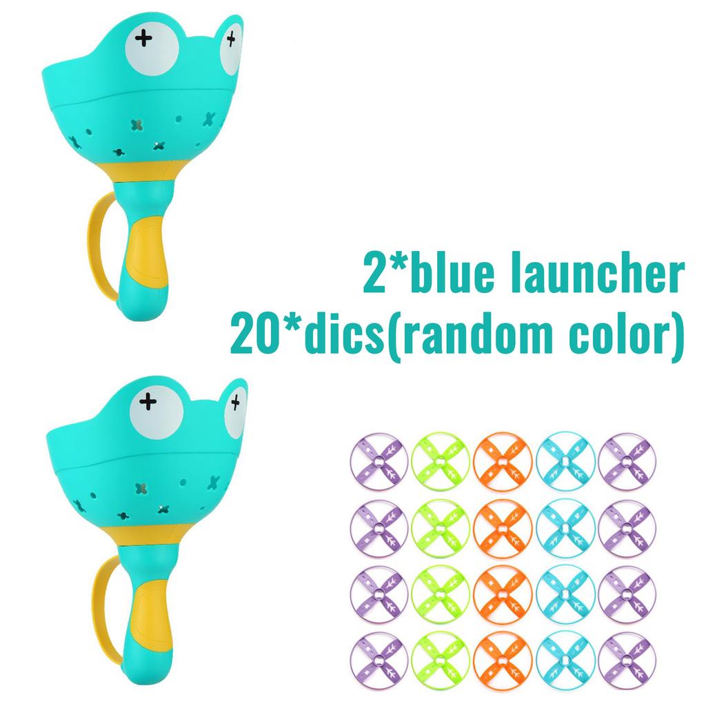 Flying Disc Launcher Toy Outdoor Hand Flying Disc Flying Saucer Pull String Throw Catch Jump Sport Games Toys for Kids