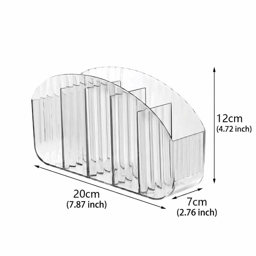 5-Compartments Desktop Organizer Space Saving Durable Remote Control Holder Transparent Modern Storage Box Office