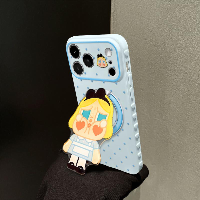 Applicable to Apple 11promax mobile phone case 11 cute cartoon iphone11 polka dot crying baby bracket 11 soft silicone
