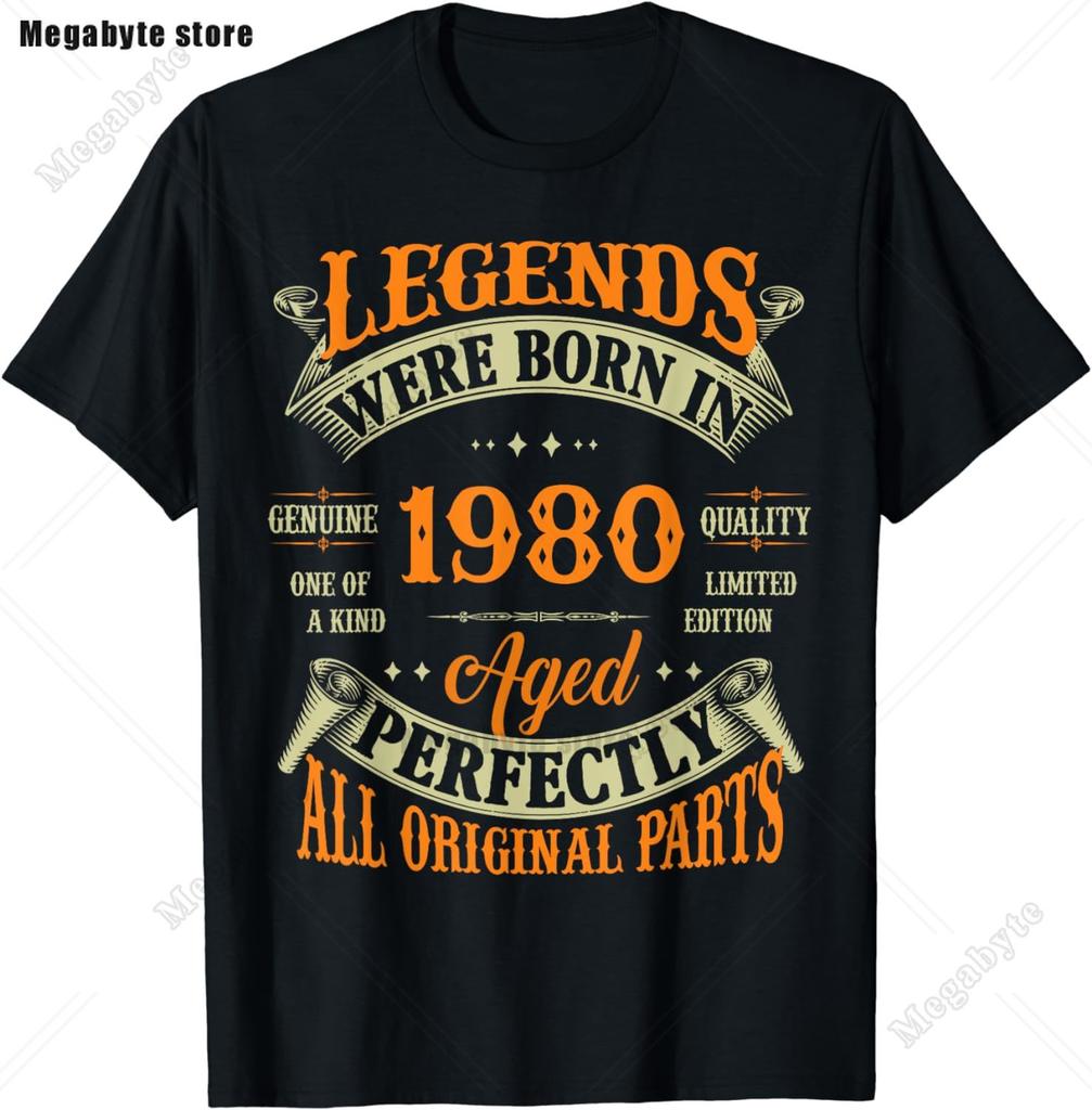 Unisexs Vintage 43th Birthday Gift T Shirts Awesome Since May 1980 Born in May 1980 TShirt Funny Birthday Greeting Party Tops