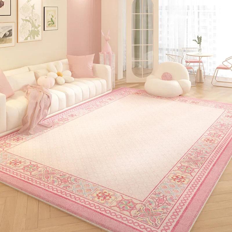 Living Room Carpet Pink Flower Rug Big Size Home Decoration Floor Mat Soft Plush Room Decor Large Area Rugs Shaggy Bedroom