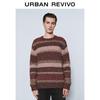 UR Men's Retro Color-Block Textured Pullover Sweater