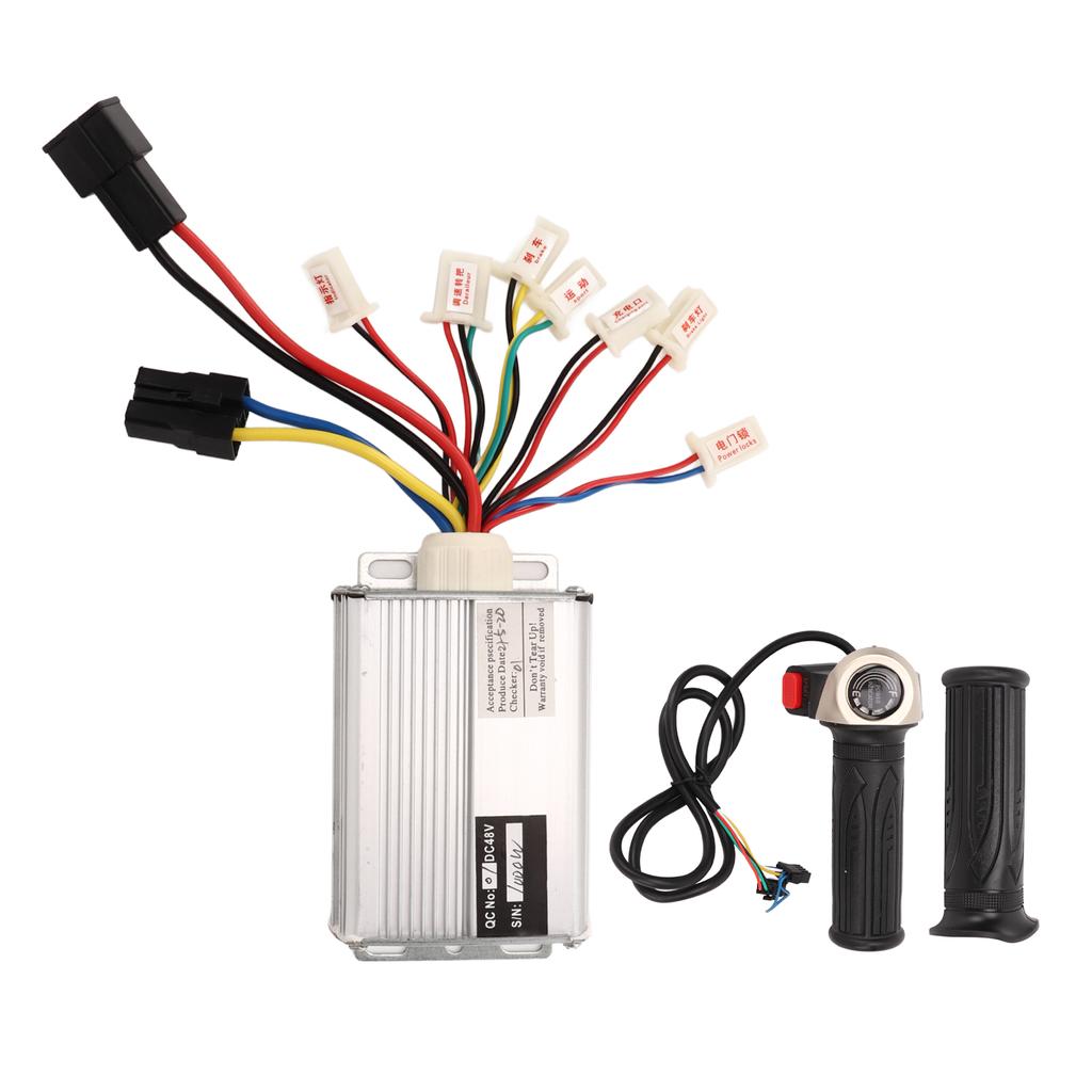 Electric Controller Kit Aluminum Alloy Controller Rubber Throttle Grip Set for Electric Bikes