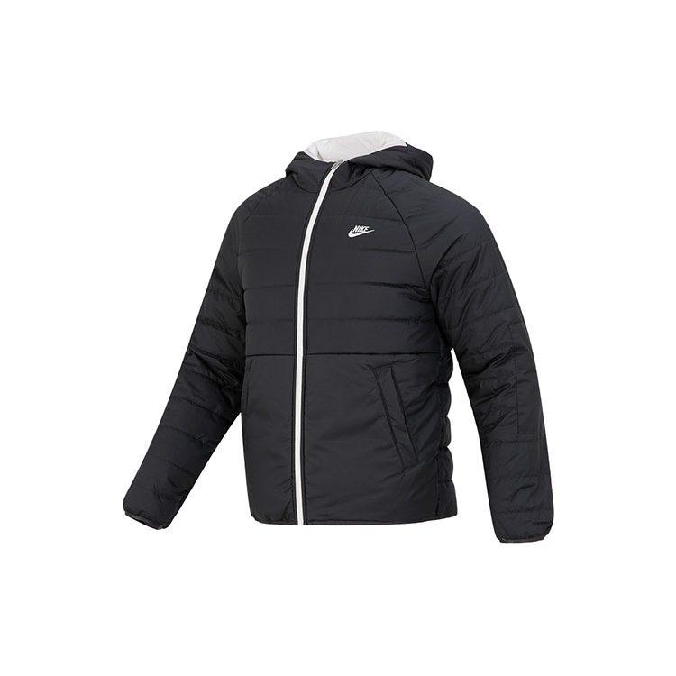 Nike Puffer Jackets Men's Black Hooded Moderate Quilted Padded Jacket DH2784-030