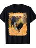 Vintage Hahn & Hahnenkampf Grafik T-Shirt - Schwarze Baumwolle