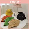 Stylish Version Green Frog Embroidery Fisherman's Hat Breathable Warm Sun Protection Couples Travel Cap