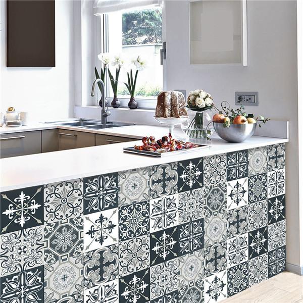 Waterdichte 3D Mandala Patroon Tegelstickers Keuken Badkamer Decoratie Zelfklevende Muur Meubelstickers Vloerbehang