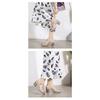 Europe and the United States Sandals Female Metal Buckle Stitching Sandals Thick High Heel Comfortable Large Size Sandals