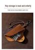 Unisex Crazy Horse Leather Car Key Holder - Retro Cowhide Key Storage Case