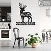 Matte Finish Metal Sign Deer Wall Art Removable Home Door Decor