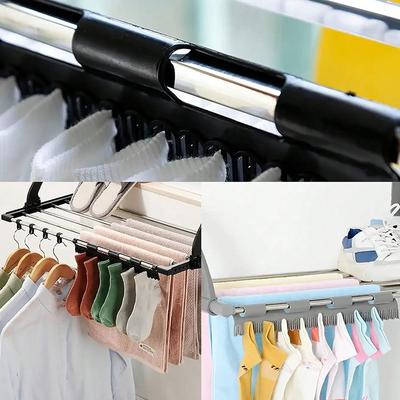 2 Pcs Hanging Rod Sock Rack, Clothes Hanger Suitable For Drying Socks, Towels, Underwear And Other Small Clothing Items