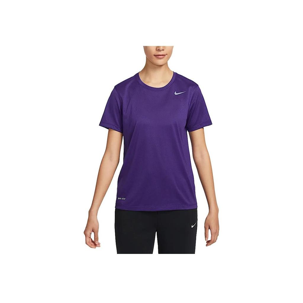 Nike Dri-Fit Team Legend Quick-Dry Comfortable Crew Neck Short Sleeve T-Shirt Women Tops Garden-Purple IB8899-547