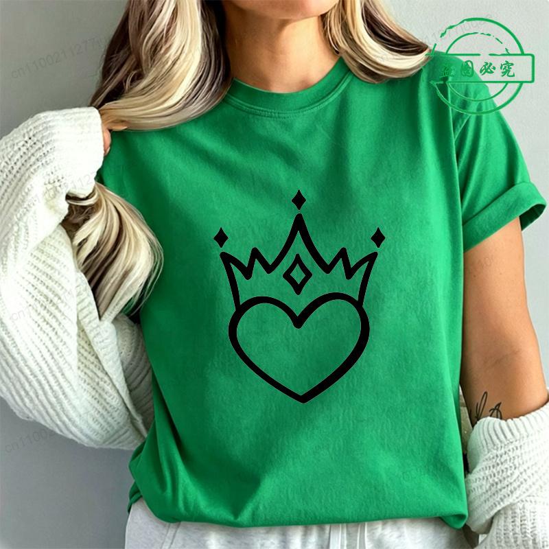 Women's Heart Queen T-shirt Queen of Hearts Graphic Tee Love Print Short Sleeve Casual Birthday Valentine's Day Tops  Lover Gift