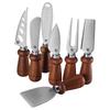 High-Quality Stainless Steel & Acacia Wood Cheese Knife and Fork Set