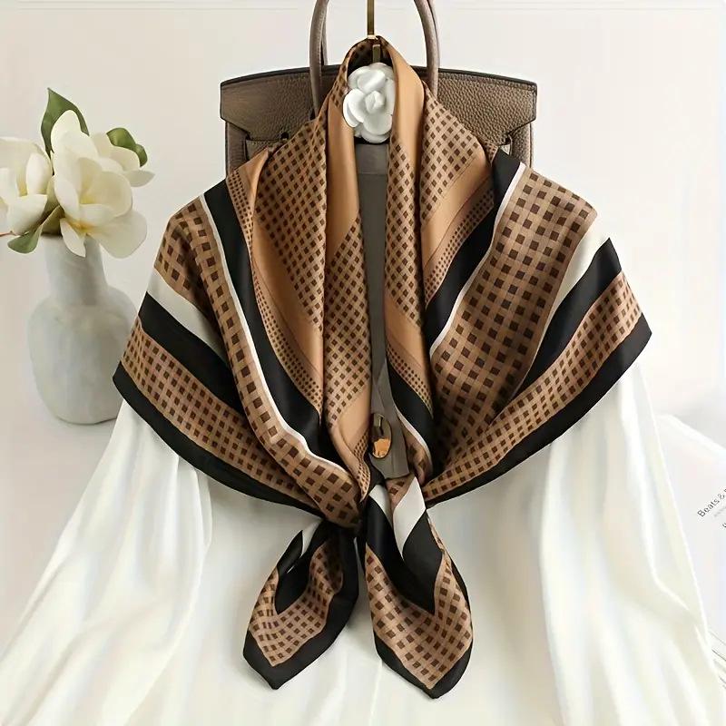 High-End Retro Korean-Style Silk Square Scarf: Versatile Fashion Accessory for Women