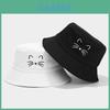Summer Cat Embroidery Fisherman Hat With Sun Protection For Women And Men