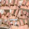 Bague ouverte ronde en zircon et œil de tigre style vintage Maillard bague index bague design de niche mode femme