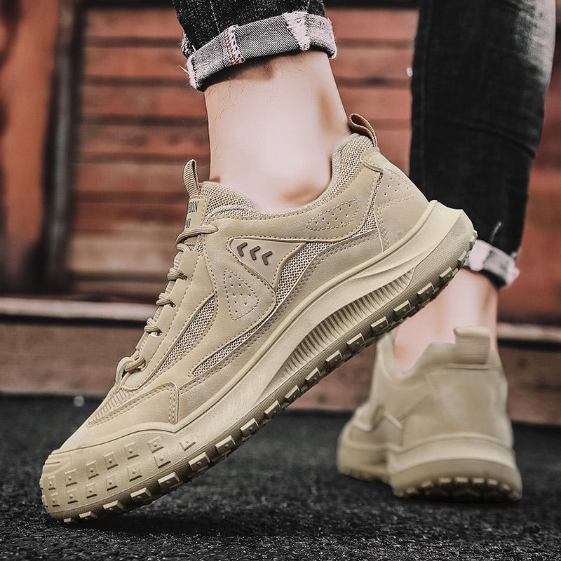 

Повседневные кроссовки для работы, мужские осенние кроссовки, мокасины, повседневные ботинки с круглым носком из парусины и кожи, спортивная и досуговая мода 44 хаки