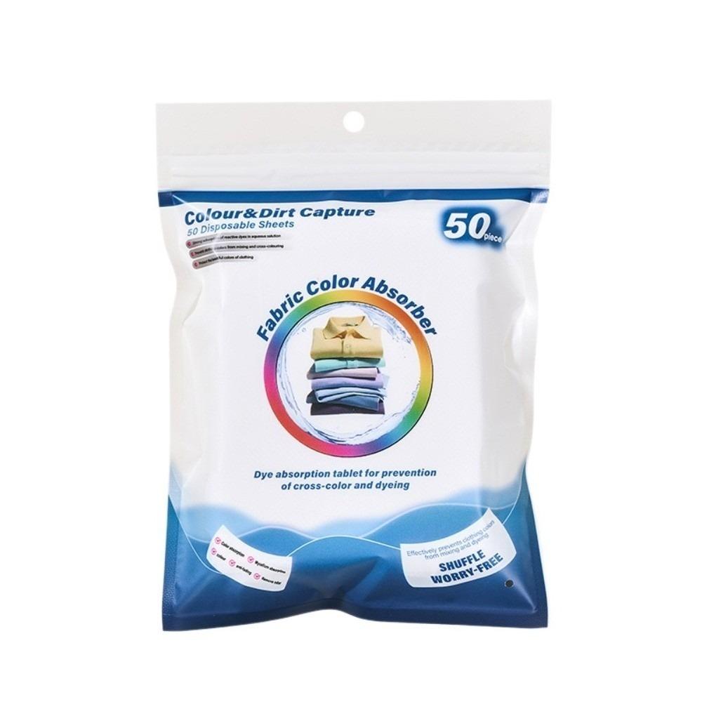 

50PCS White Laundry Tablets Clear Odor Color Keeping Color Absorbing Film Mixing Wash Anti-String Color Catcher Sheets Household