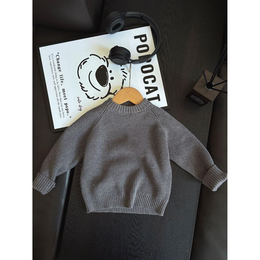 Korean Vintage Kids Loose Warm Knit Sweater Unisex Baby Casual Pullover