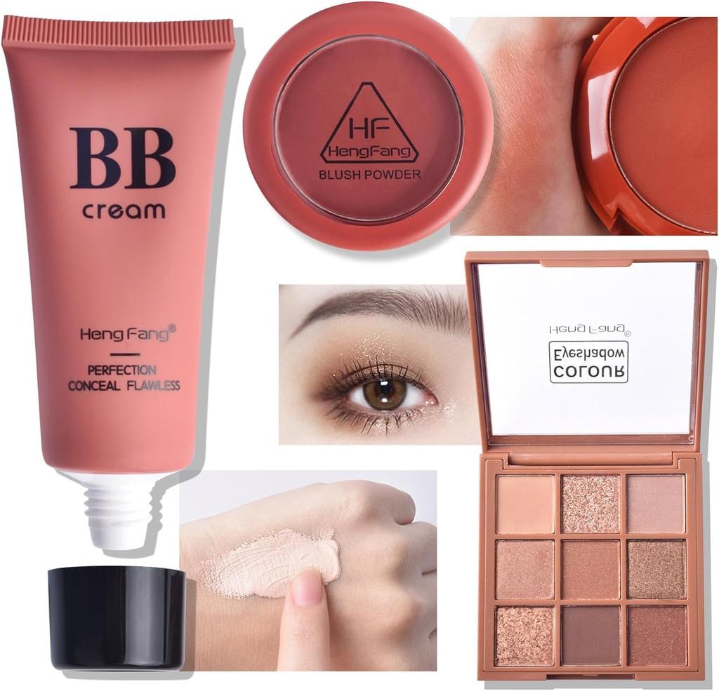 Gecomo Makeup Exquisites und Niedliches Kosmetikset 11 Teile Lippenstift Make-up-Palette Langanhaltend Anfänger Beliebt Weihnachtsgeschenk Neujahr Geburtstag