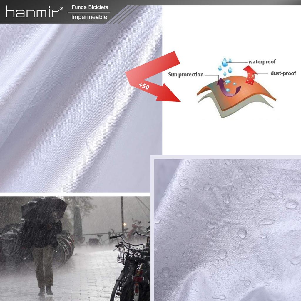 Hanmir Bike and Fits Bikes up to 29 Includes Storage Bag Cover, Waterproof, Thick, Tear-Resistant, UV-Resistant, Heat-Resistant, Durable, Anti-Theft,