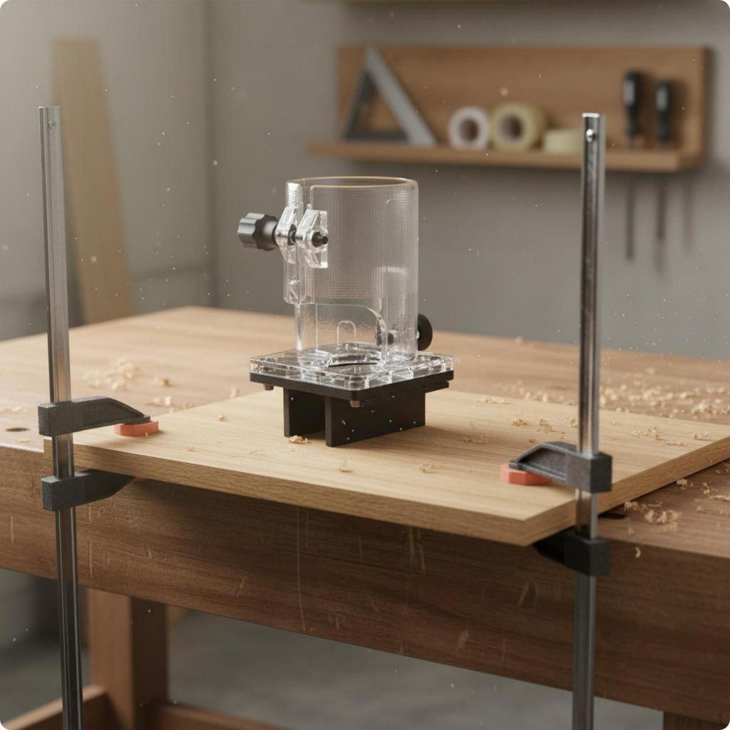Adjustable Router Base Stable Support Wood Plate Builtin Ruler Tool Accessory for