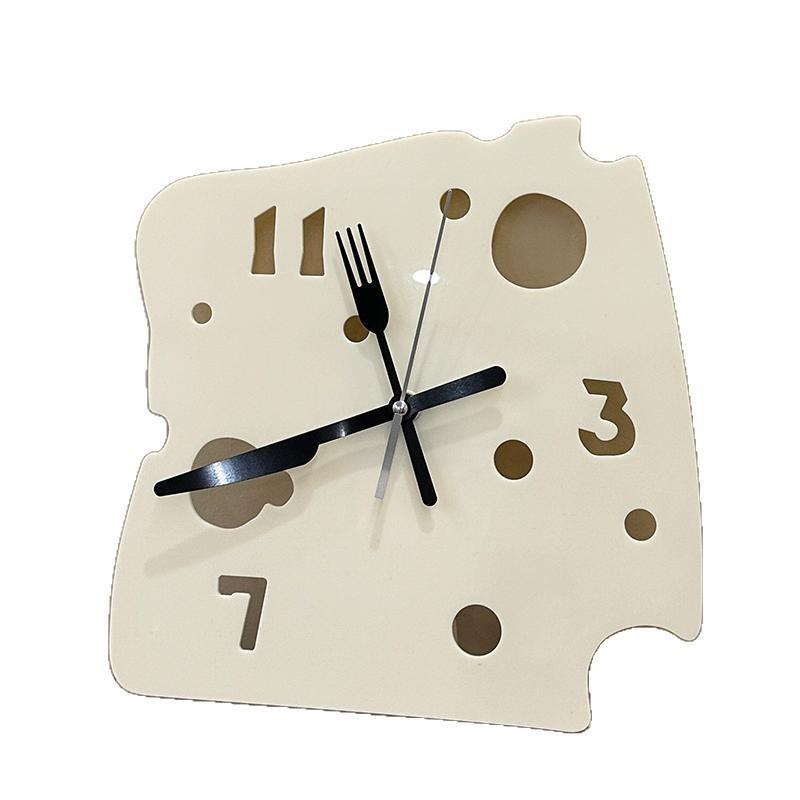 Cream Style Desktop Clock Minimalist Creative Wall Clock Living Room Bedroom Japanese Three-dimensional Art Shape Clock Design Decoration