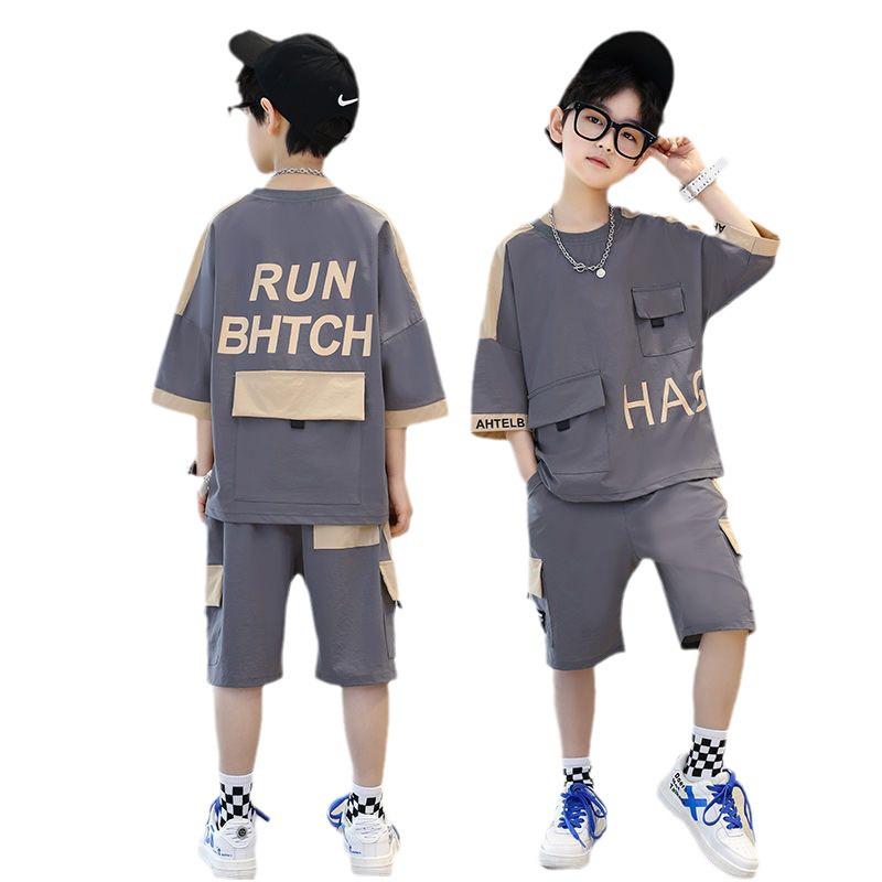 2025 Boys' Trendy Summer Short Sleeve Set - Stylish and Lightweight for Mid-to-Big Kids