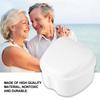 Denture False Teeth Storage Box Case With Filter Screen Dental Appliance White