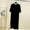 Men's Sleep Dress Modal Robe - Plus Size Loose Fit Short Sleeve Summer Bathrobe, Lightweight Mid-Length Nightwear