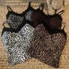 Lace Leopard Leopard Print Corset Splicing Crop Tops Retro Fashion Suspender Vest  Ladies