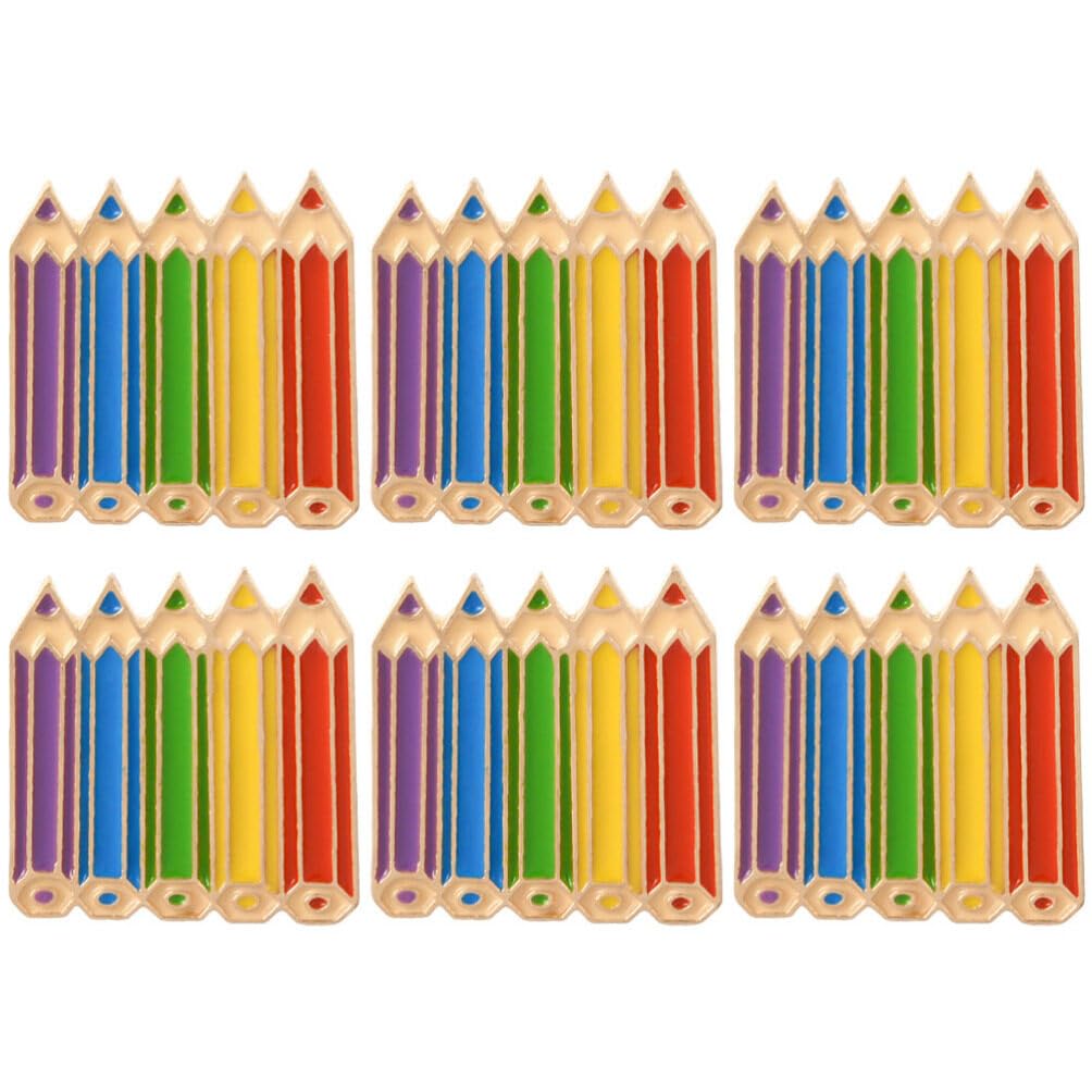 NUOBESTY 12pcs Mini Pencil Brooch LGBT Brooch Pins Rainbow Pencil Enamel Brooch Brooch Jewelry Novel Breastpin Brooch Badge Pen Design Brooch for