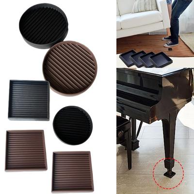 4Pcs/set Non Slip Furniture Coasters Square Round Caster Cups  Couch/Chair/Bed Stoppers