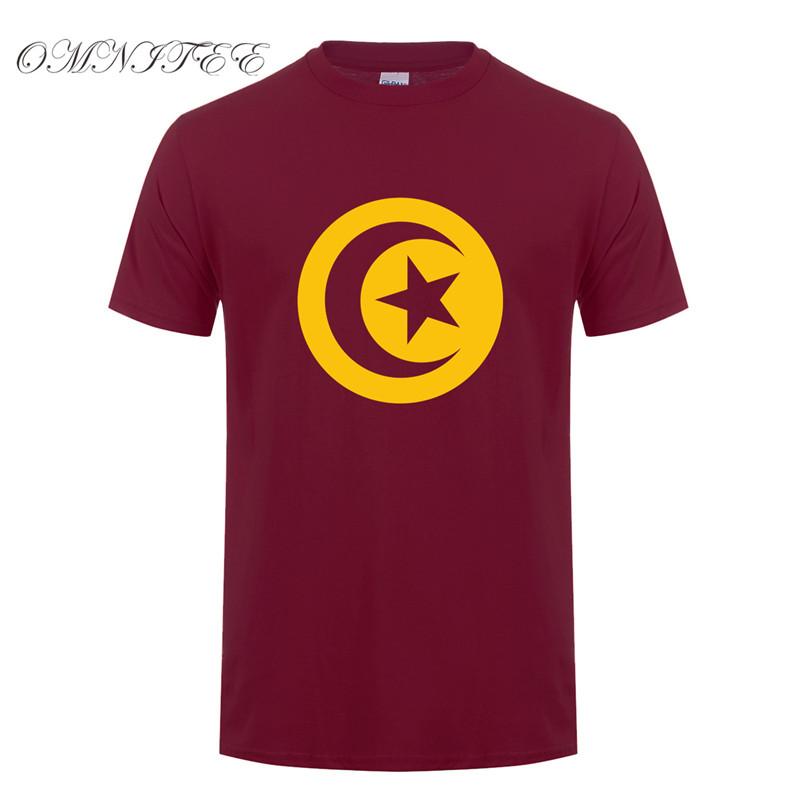 Omnitee New Fashion Tunisia Flag T Shirts Unisex Summer Style Short Sleeve Cotton Oneck Fashion Tunisian Tshirts Tops Oz011