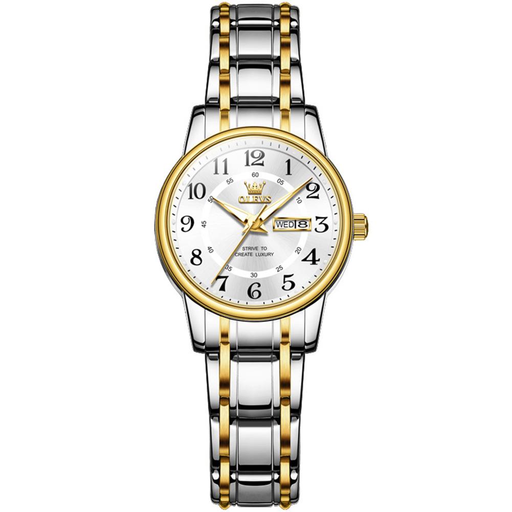 OLEVS 2891 Hot Sales Oem Reloj Wrist Watch Oem Custom Watch Digital Dial Gold Stainless Luxury Woman Sports Quartz Watch
