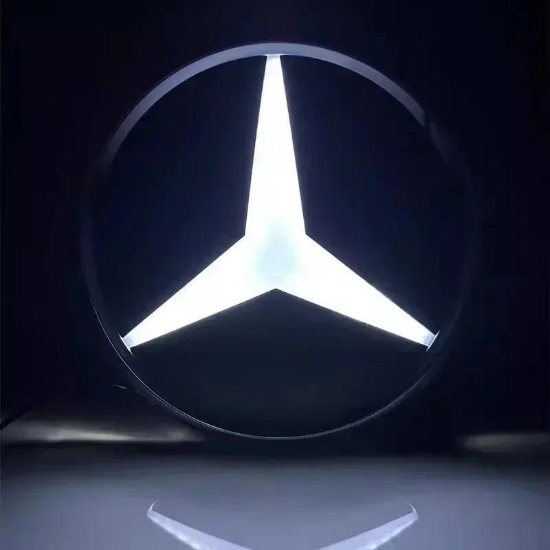AJBR2 Car Front Grill Logo Light 3D LED Badge For Mercedes Benz W447 V-class VITO Emblem Luminous Decorative Light
