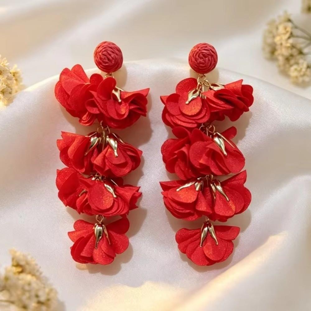 Orecchini a Clip Stile Etnico Design Colorato Orecchini Senza Foratura Orecchini a Fiore Per Donna Regalo